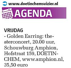 Golden Earring show ad February 28, 2014 Doetinchem - Amphion Weekkrant